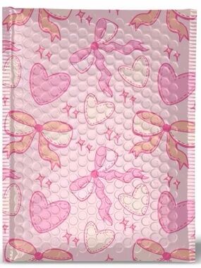Pink Bow & Heart Bubble Mailers 5 pack 8.5x11 PPS!
